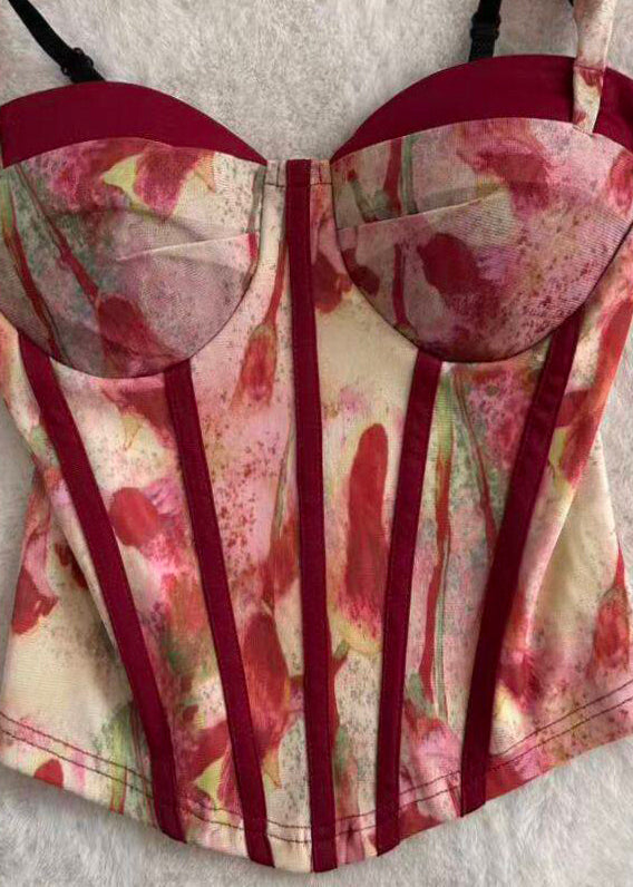 Women's Bustier Top Printed Tulle Summer Style 4