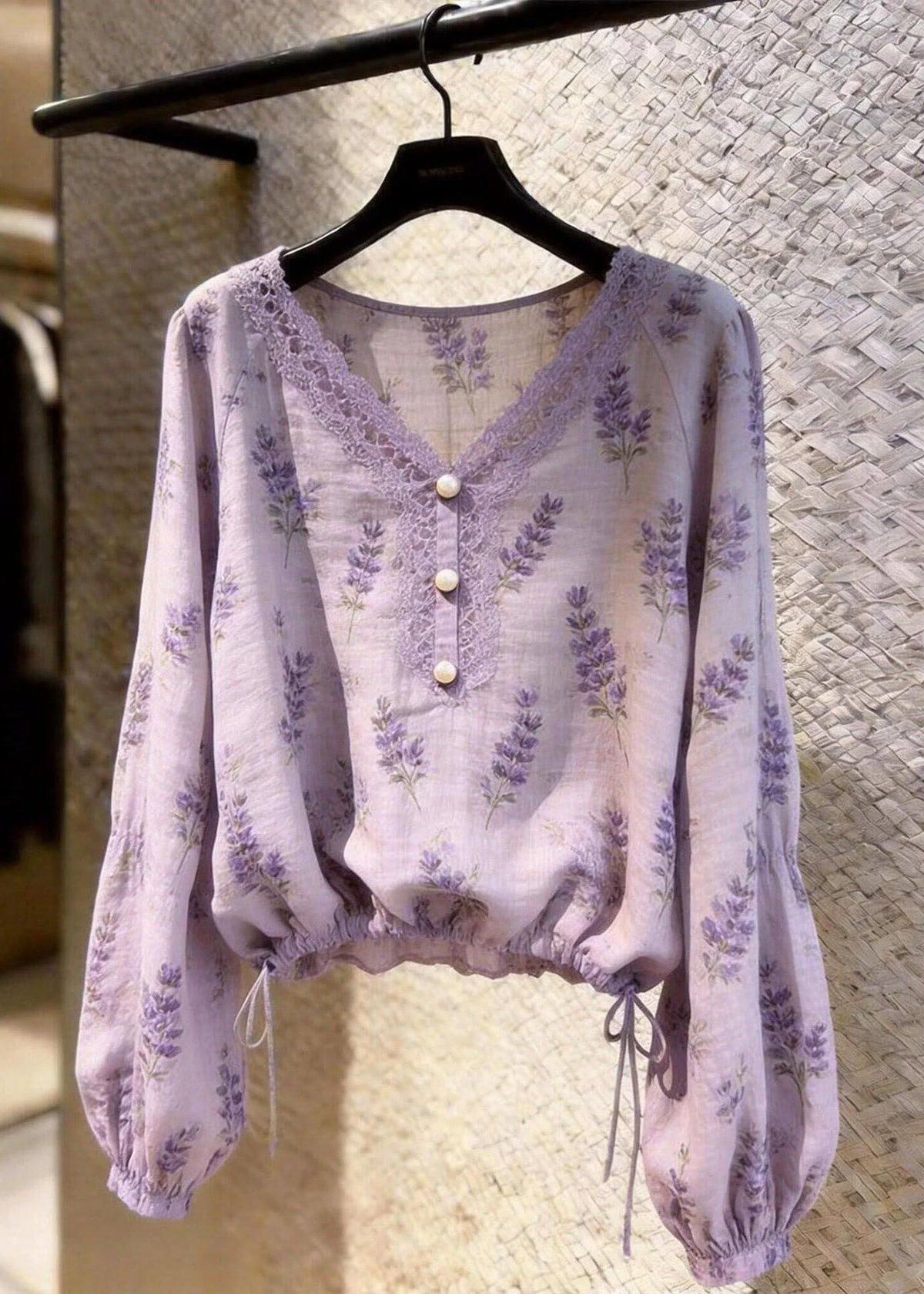 Women's Button-Up Shirt Hollow Out Print Fall Style 2