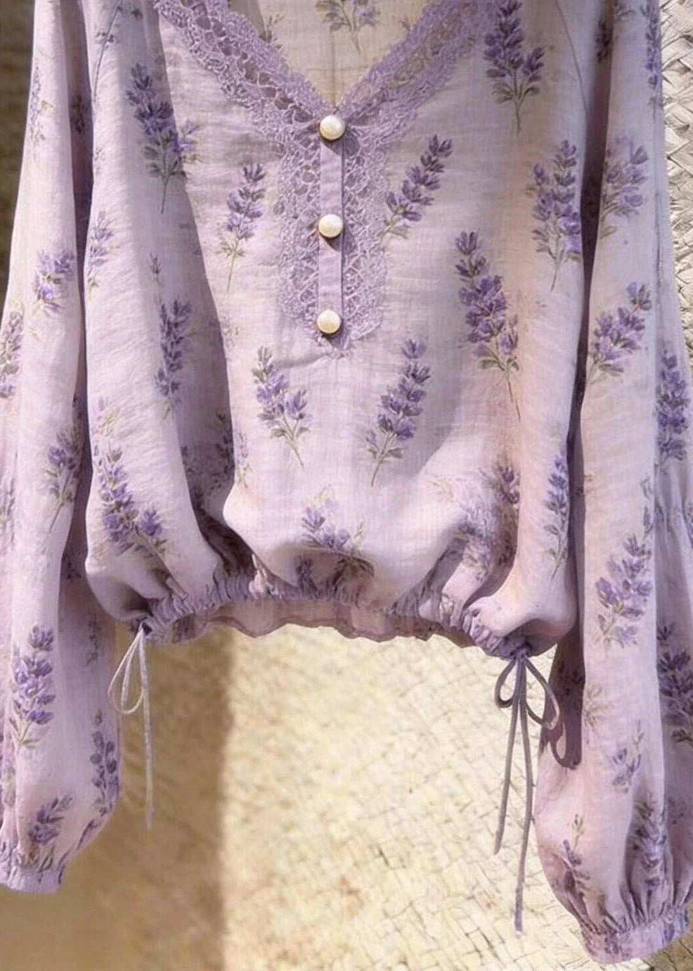 Women's Button-Up Shirt Hollow Out Print Fall Style 3