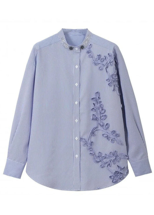 Women's Button-Up Shirt Striped Bohemian Style 4