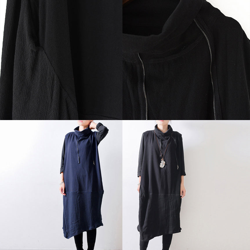 Women's Caftan Dress Oversized with Shoulder Zipper Detail 4