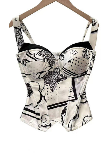 Women's Cami Top Boho Print Zippered Summer Style 4