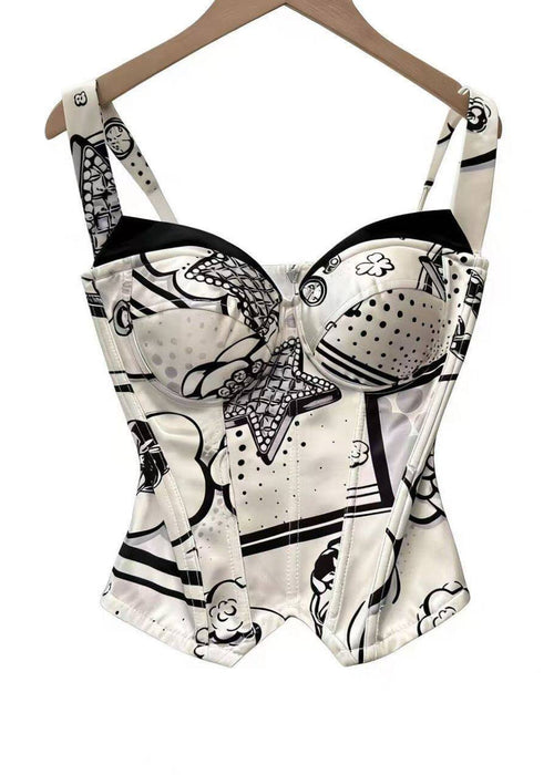 Women's Cami Top Boho Print Zippered Summer Style 4
