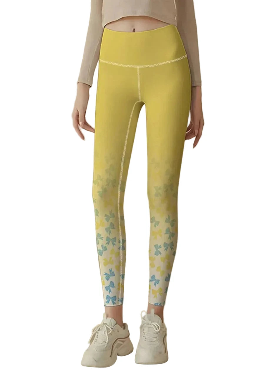 Women's Capri Leggings High Waist Bow Print 0