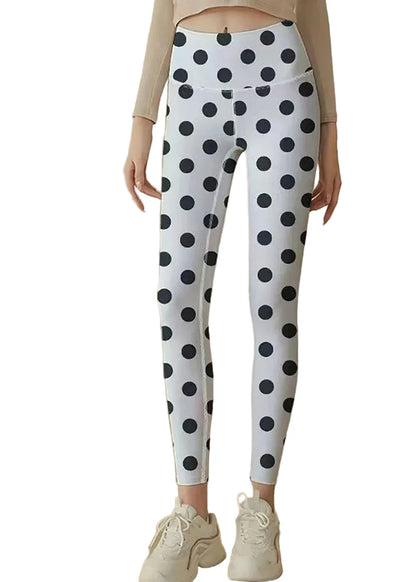 Women's Capri Leggings High Waist Dot Print Athletic Style 1