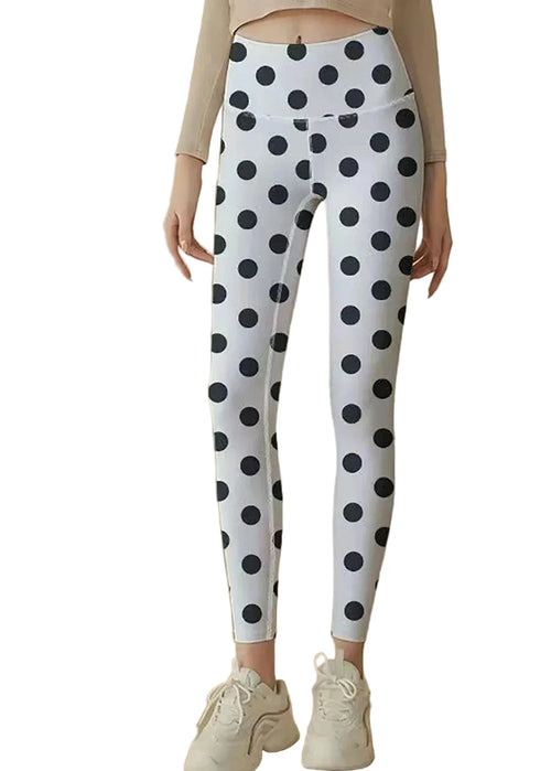 Women's Capri Leggings High Waist Dot Print Athletic Style 1