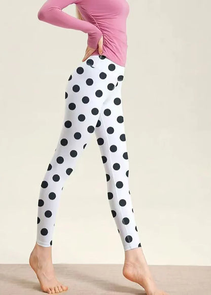 Women's Capri Leggings High Waist Dot Print Athletic Style 2