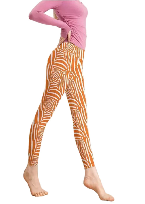 Women’s Capri Leggings High Waist Zebra Print 0