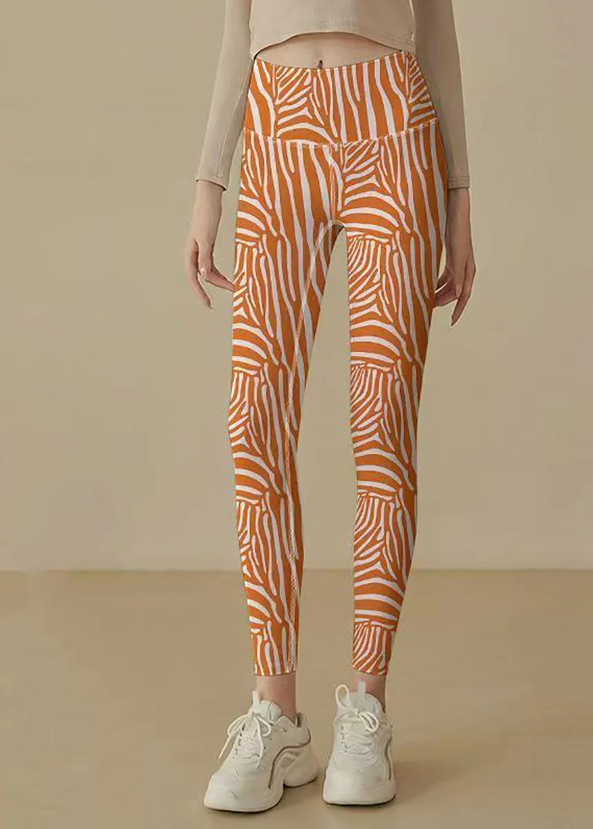 Women’s Capri Leggings High Waist Zebra Print 1