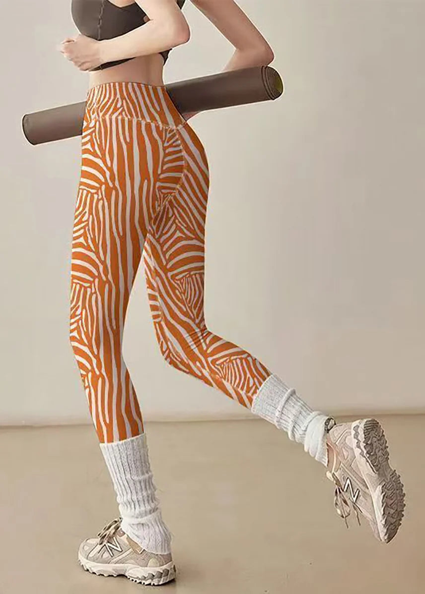 Women’s Capri Leggings High Waist Zebra Print 2