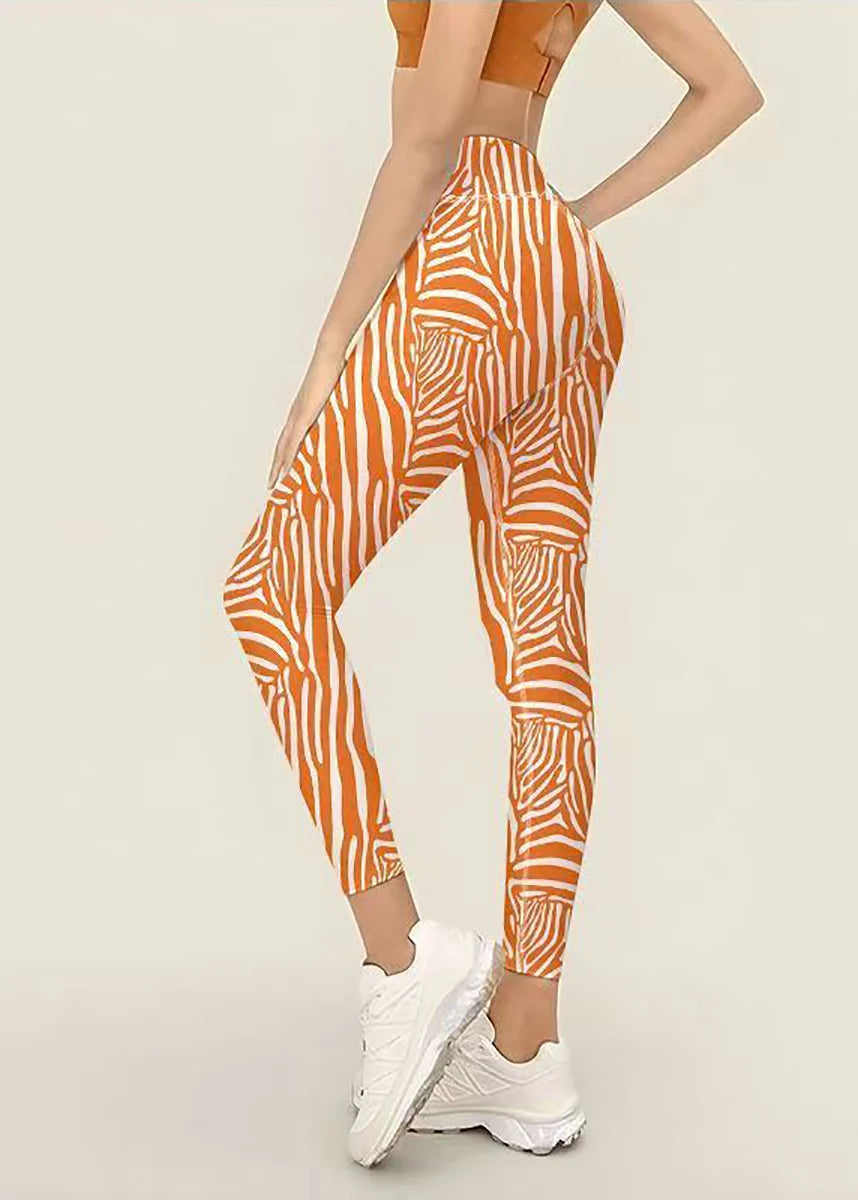 Women’s Capri Leggings High Waist Zebra Print 3