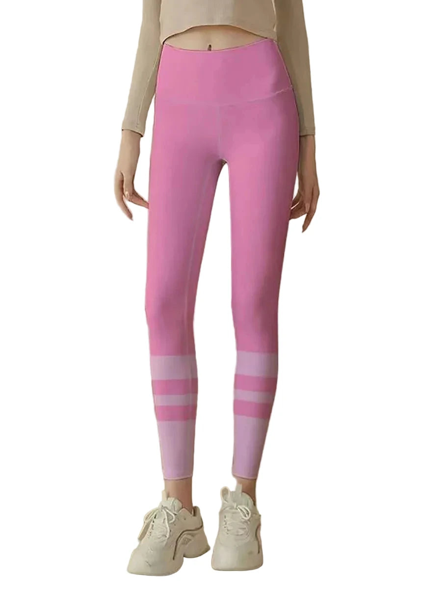 Women's Capri Leggings Striped Print High Waist 1