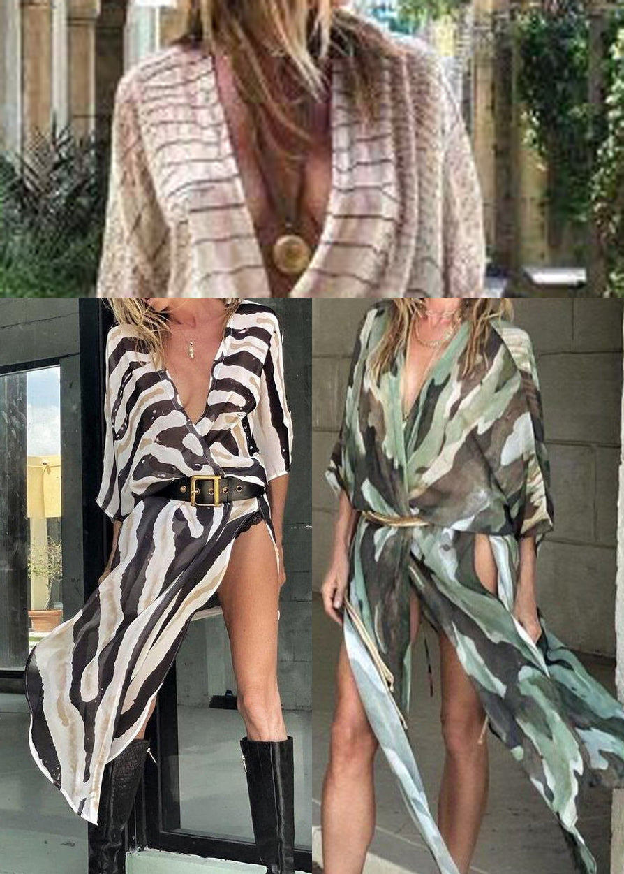 Women's Cardigan Asymmetrical Zebra Pattern Summer Style 4