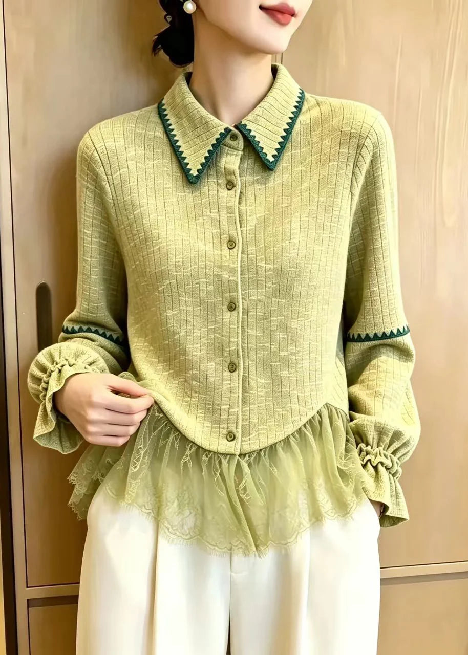 Women's Cardigan Flare Sleeve with Turn-Down Collar 2