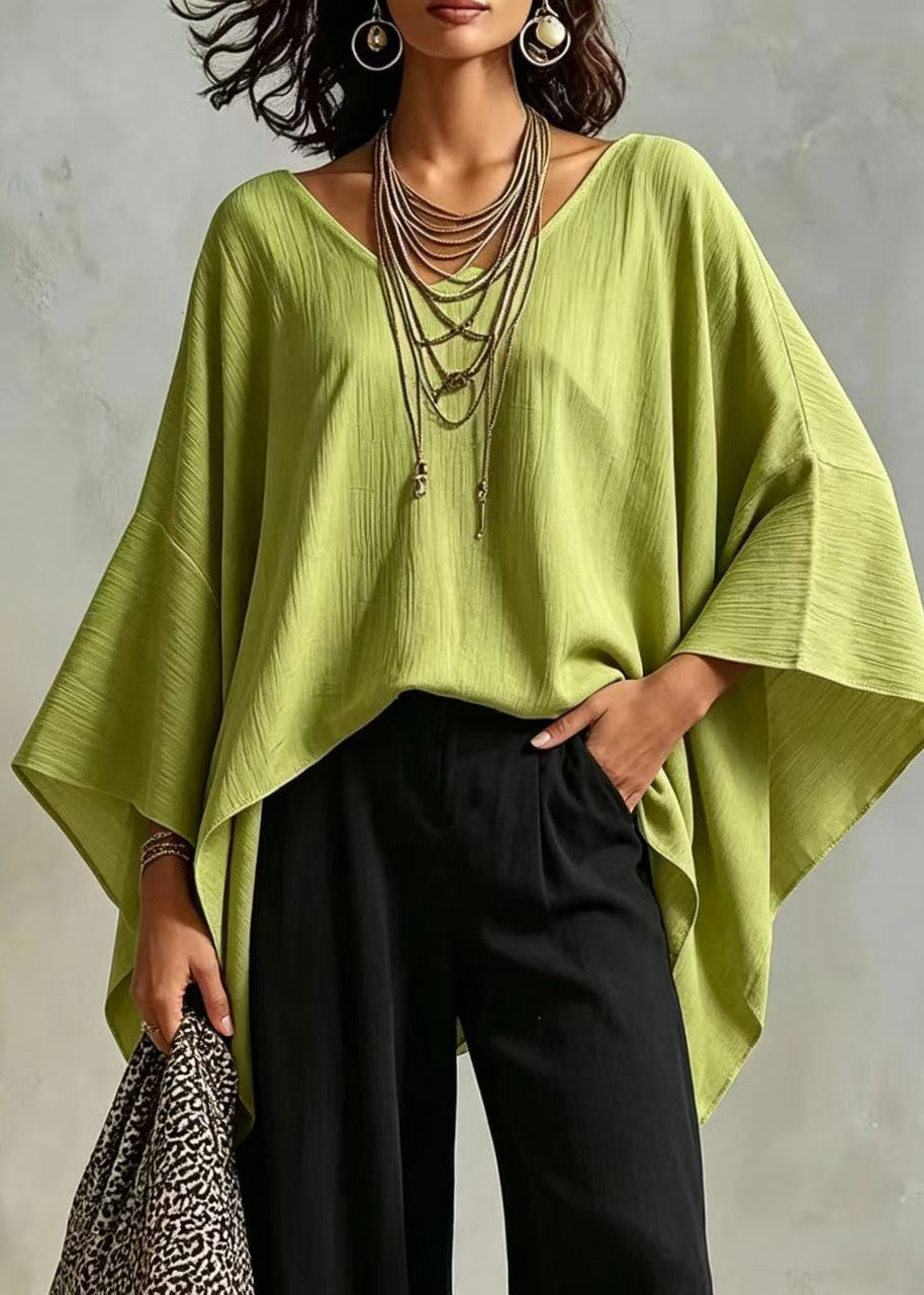 Women's Casual Asymmetrical Top Batwing Sleeve 1