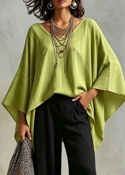 Women's Casual Asymmetrical Top Batwing Sleeve 1