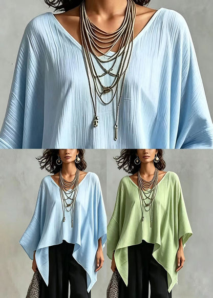 Women's Casual Asymmetrical Top Batwing Sleeve 4