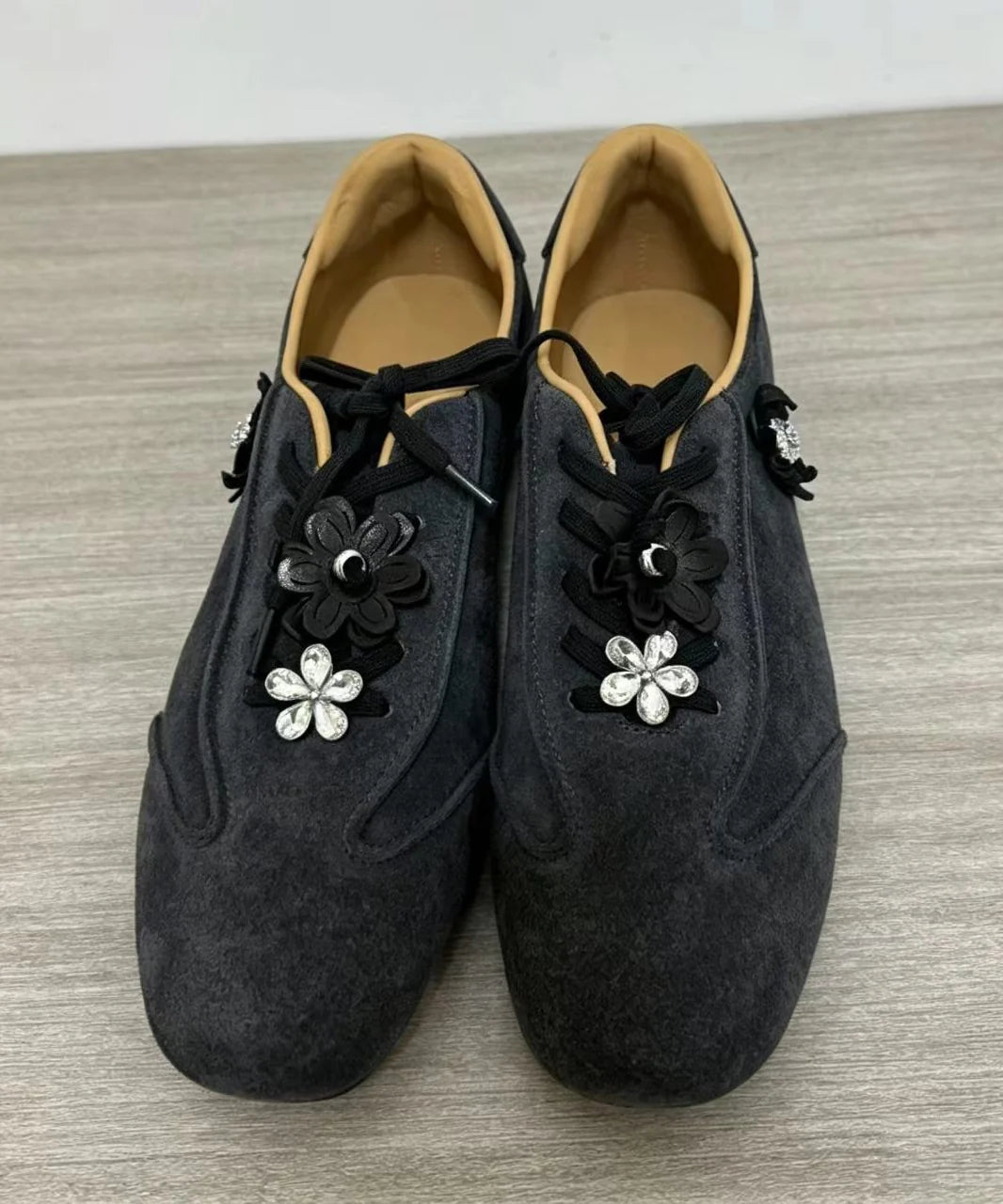 Women's Casual Flats Lace-Up Floral Design 1