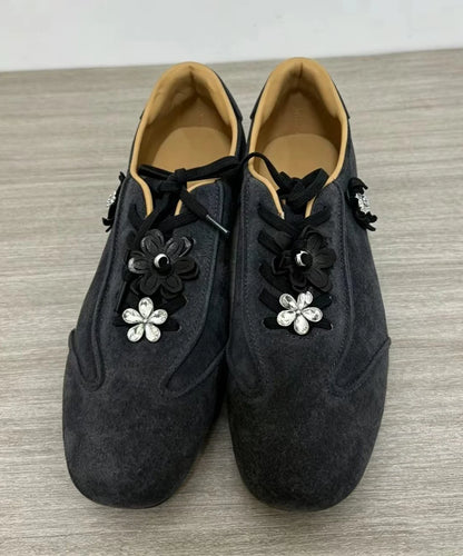 Women's Casual Flats Lace-Up Floral Design 1