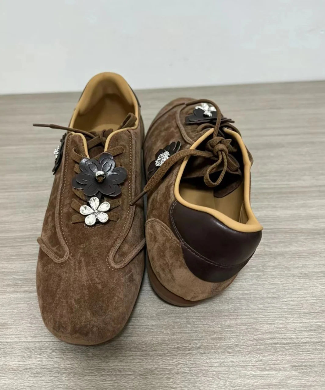Women's Casual Flats Lace-Up Floral Design 2
