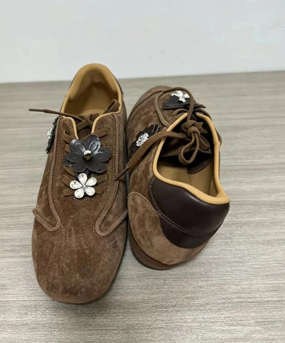 Women's Casual Flats Lace-Up Floral Design 2