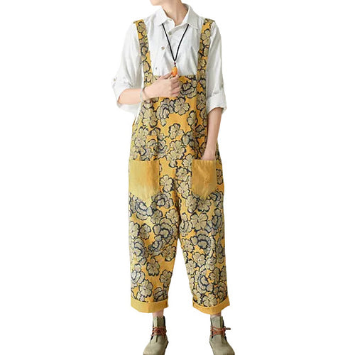 Women's Casual Jumpsuit Oversize Printed Pants 0