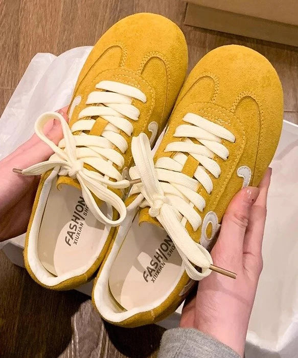 Women's Casual Lace-Up Flat Shoes Spliced Design 3