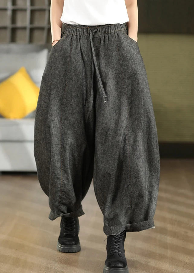Women's Casual Lantern Pants with Elastic Waist and Pockets 1