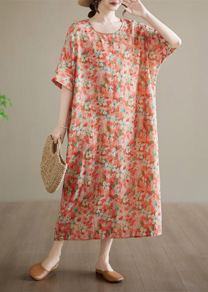 Women's Casual Long Dress Patchwork Style Short Sleeve 1