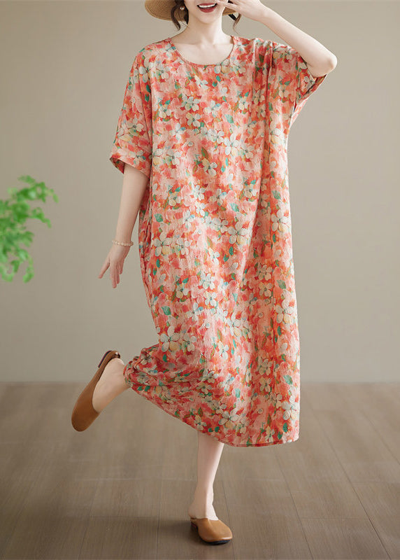 Women's Casual Long Dress Patchwork Style Short Sleeve 2