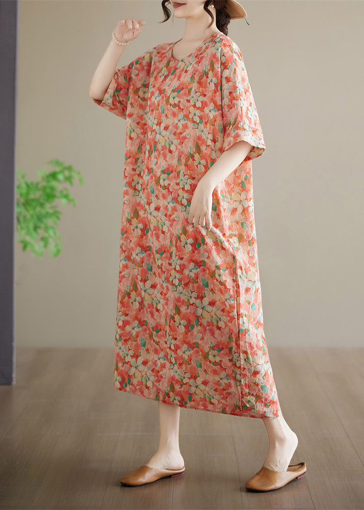 Women's Casual Long Dress Patchwork Style Short Sleeve 3