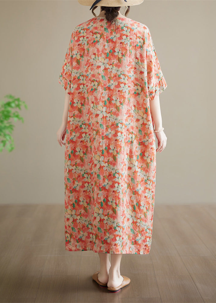 Women's Casual Long Dress Patchwork Style Short Sleeve 4