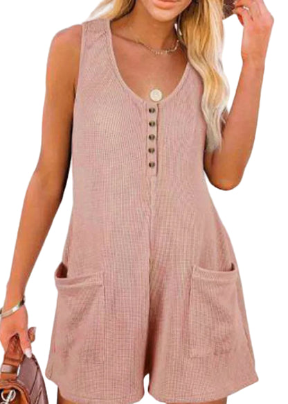 Women's Casual Patchwork Pocket Jumpsuit 0