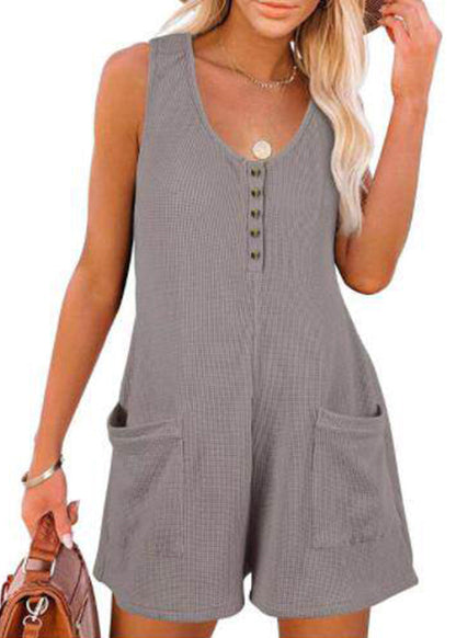 Women's Casual Patchwork Pocket Jumpsuit 1