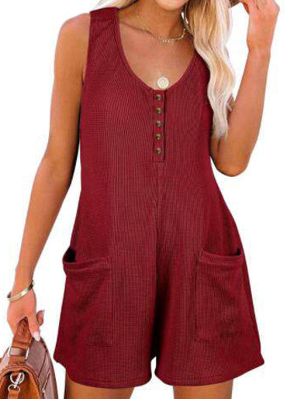 Women's Casual Patchwork Pocket Jumpsuit 2