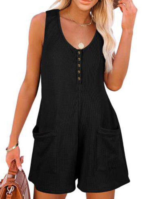 Women's Casual Patchwork Pocket Jumpsuit 4