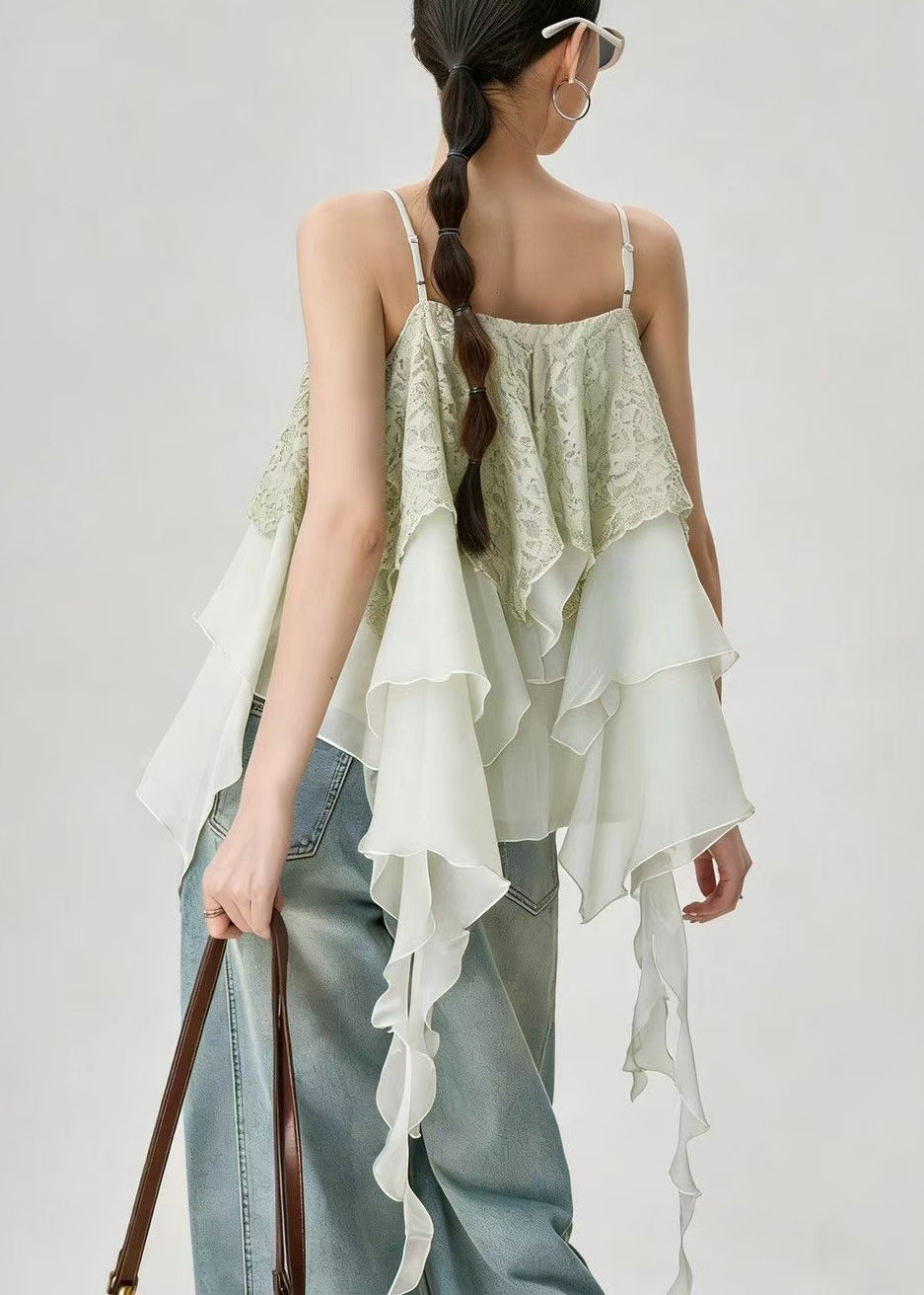 Women's Casual Top Asymmetrical Layered Patchwork 0