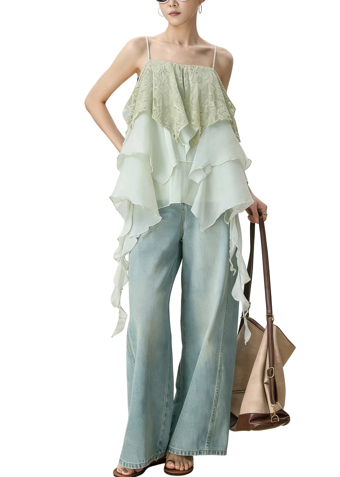Women's Casual Top Asymmetrical Layered Patchwork 2