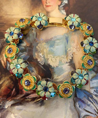 Women's Chain Bracelet Floral Enamel Design 1
