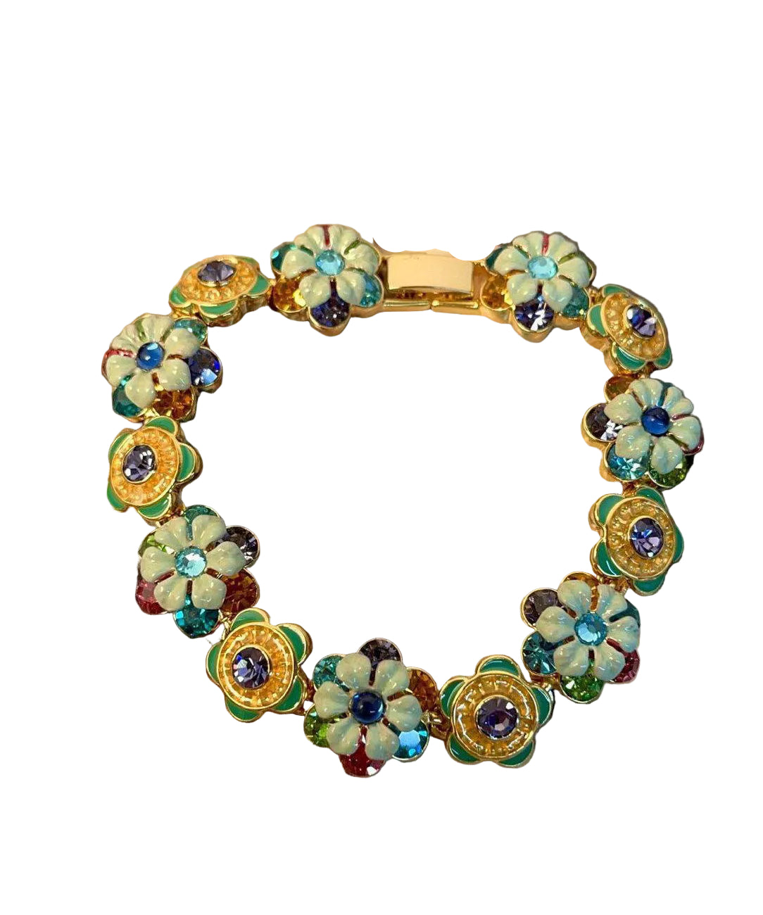 Women's Chain Bracelet Floral Enamel Design 4