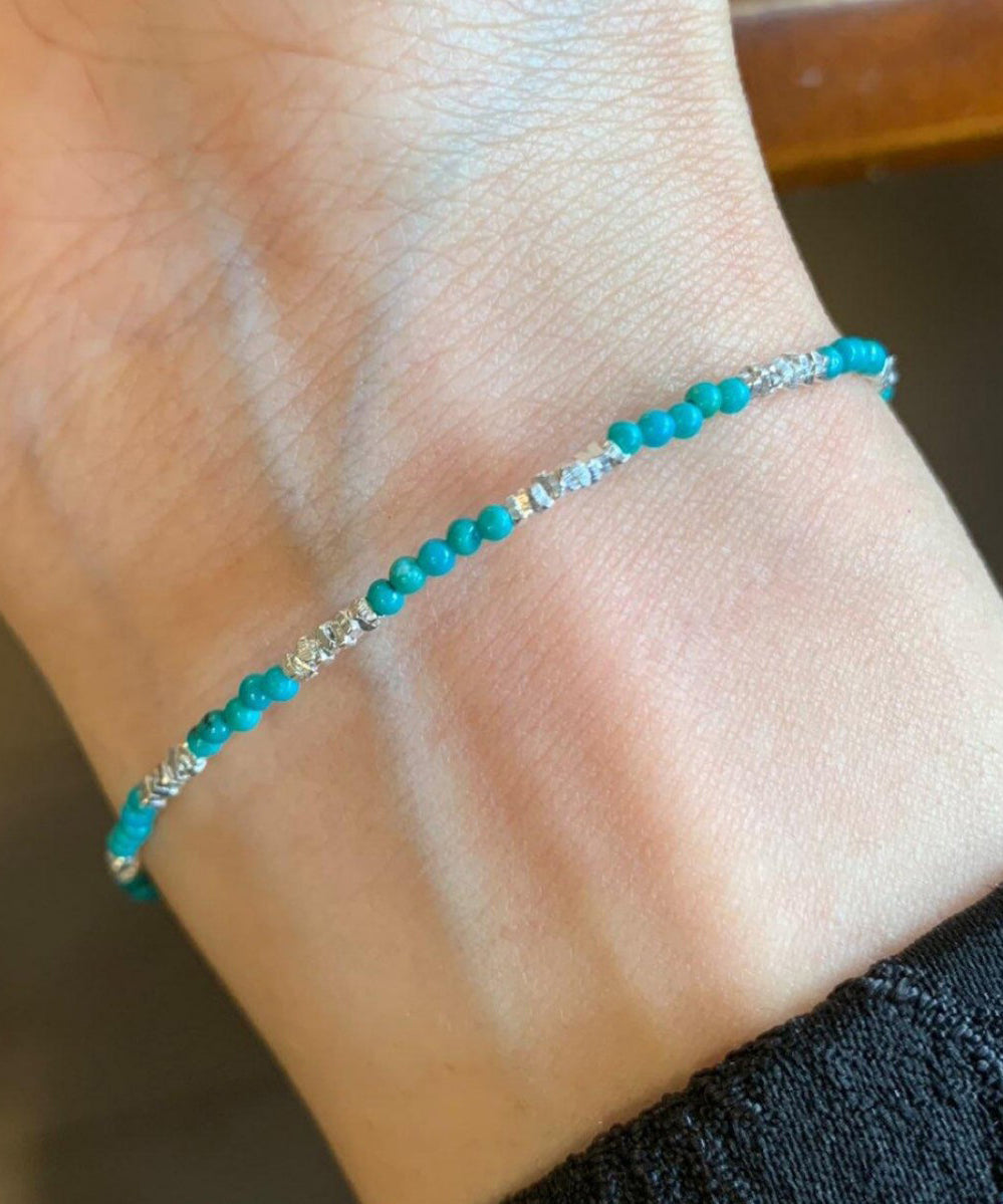 Women's Charm Bracelet Turquoise Accent 2