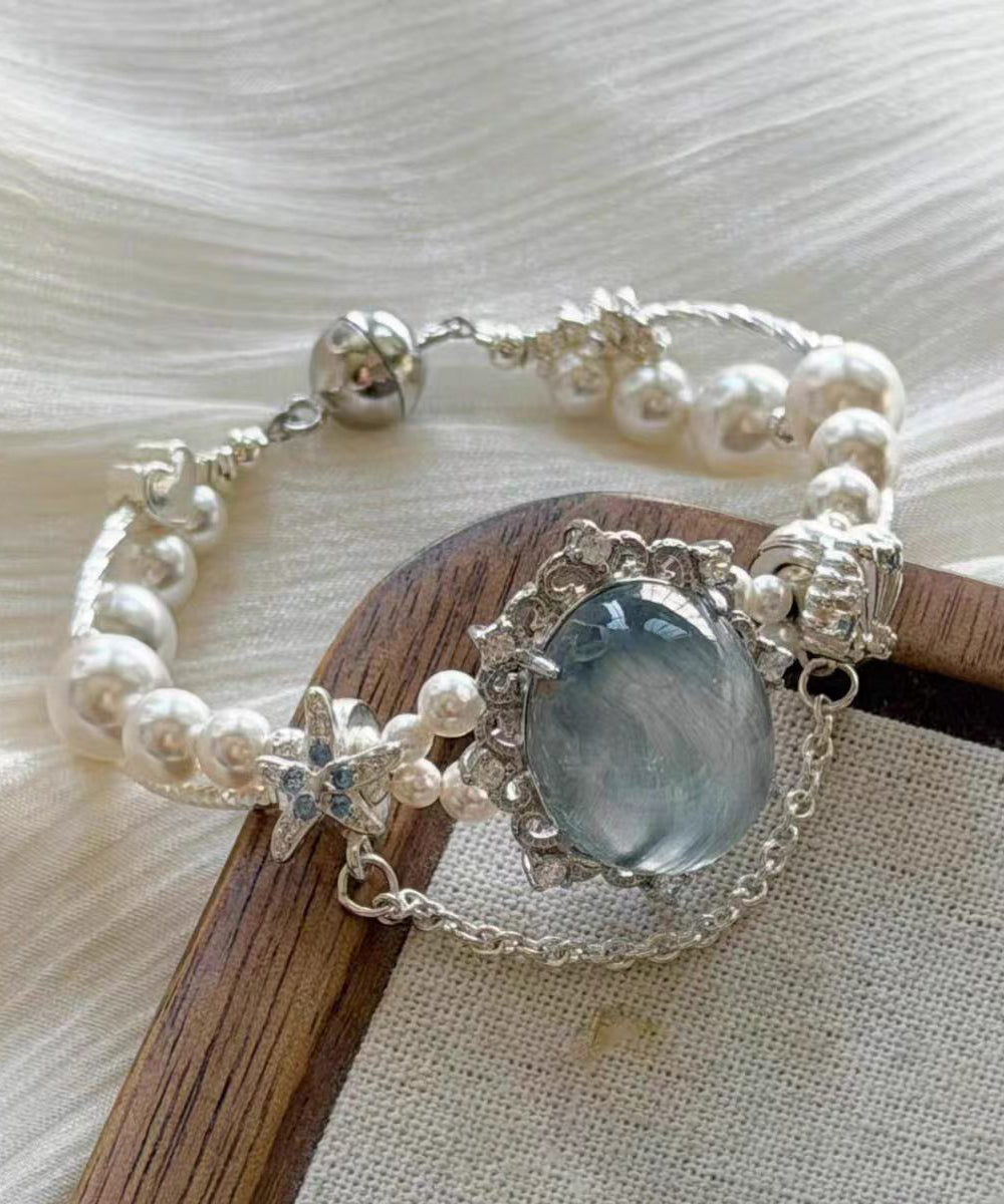Women's Charm Bracelet with Gemstone and Pearl Accents 0