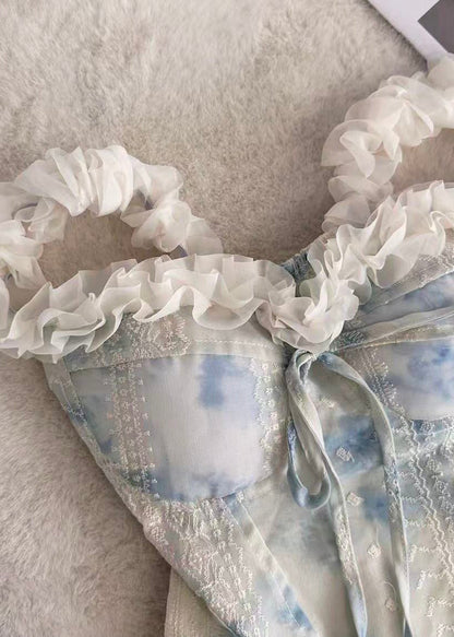 Women's Chiffon Top Ruffled Tie Dye Style 2