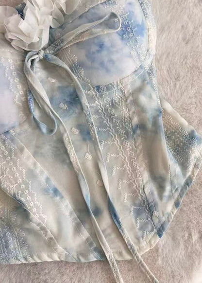 Women's Chiffon Top Ruffled Tie Dye Style 4