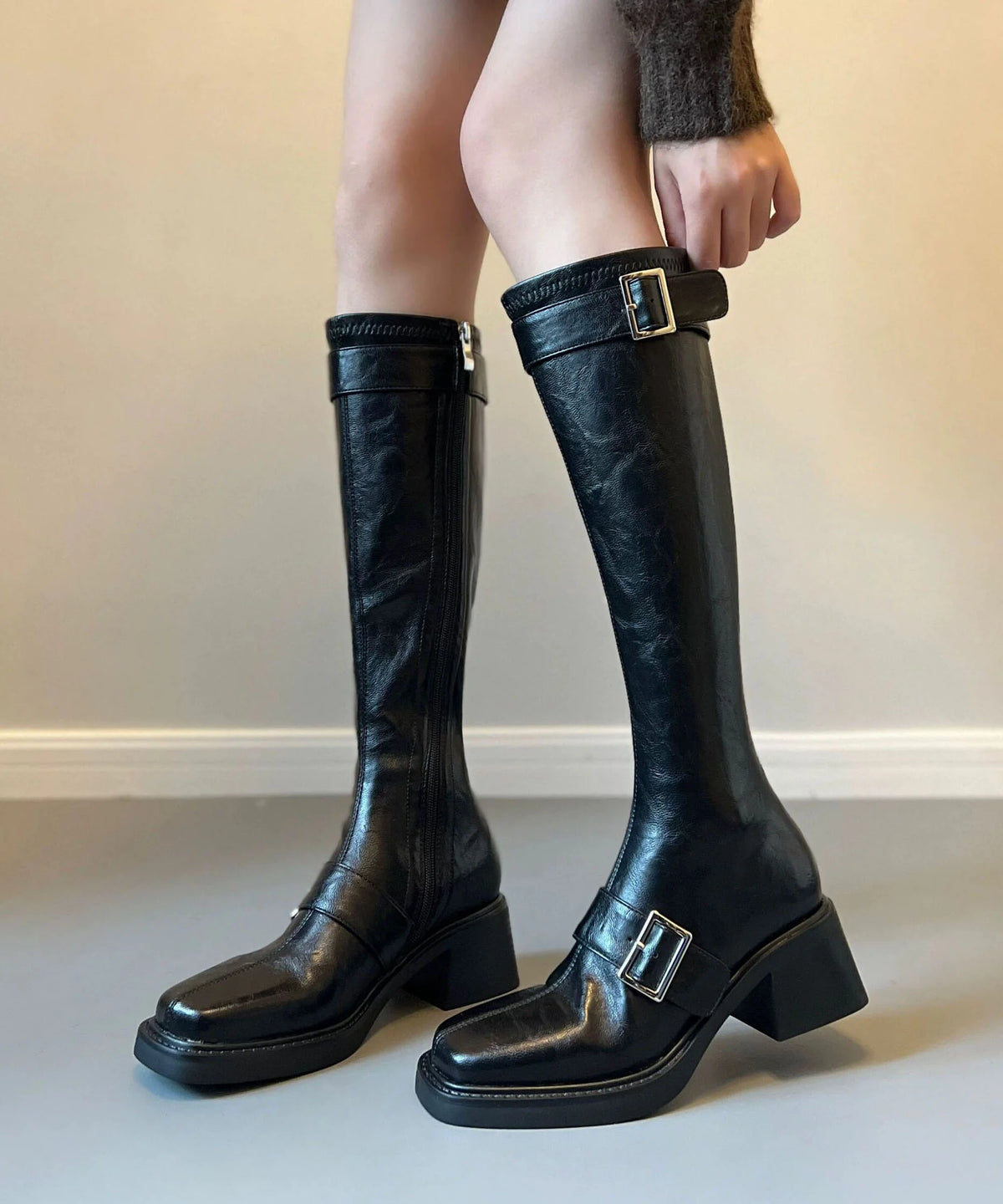 Women's Chunky Boots Casual Buckle Strap 2