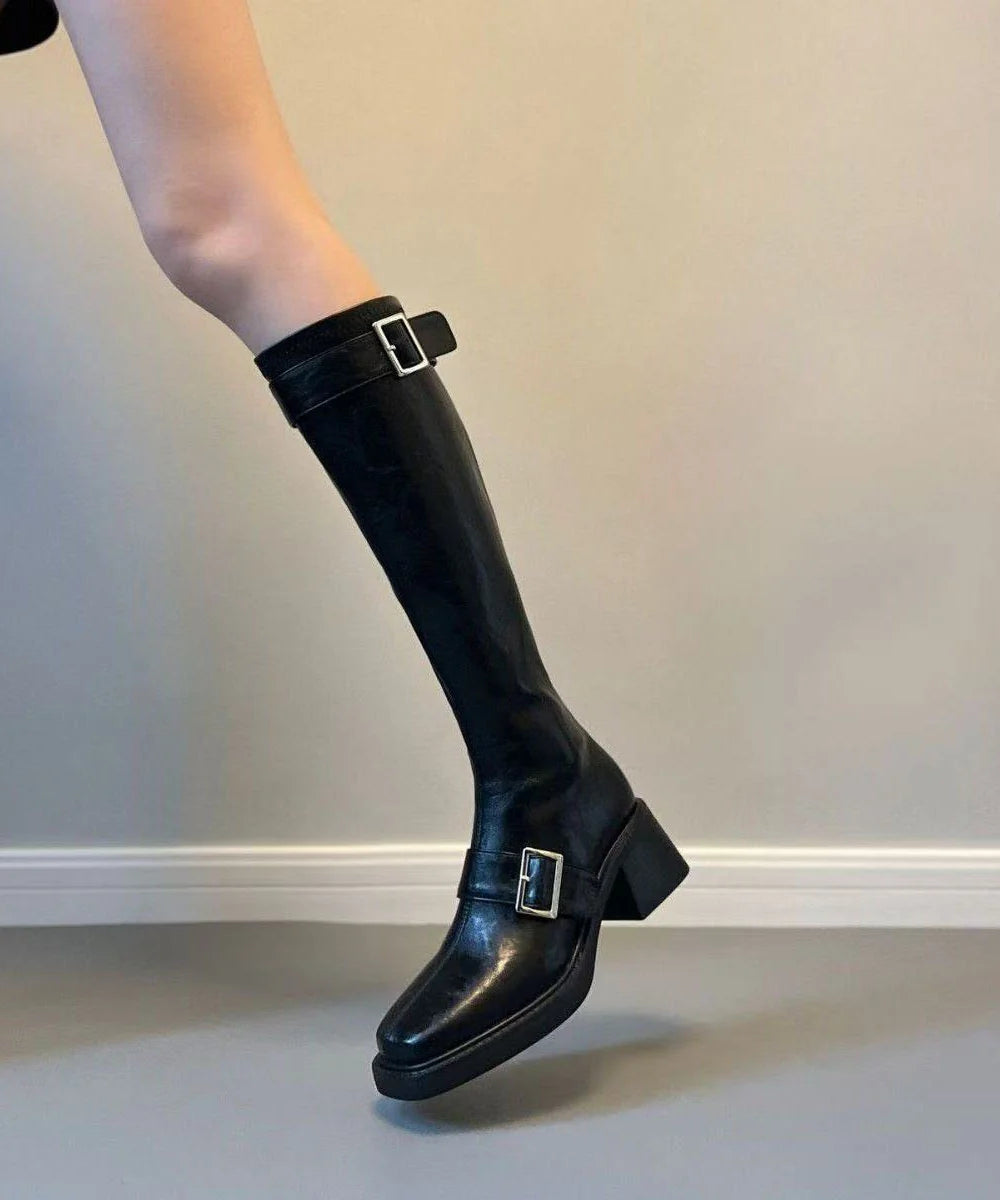Women's Chunky Boots Casual Buckle Strap 3