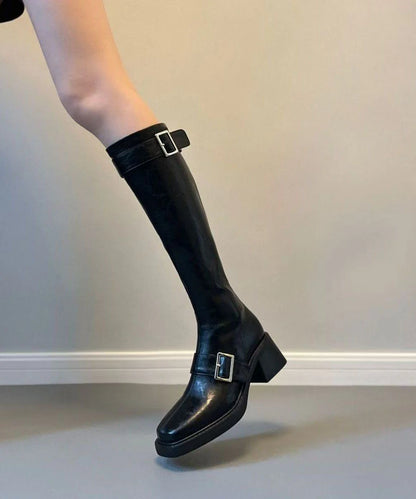 Women's Chunky Boots Casual Buckle Strap 3