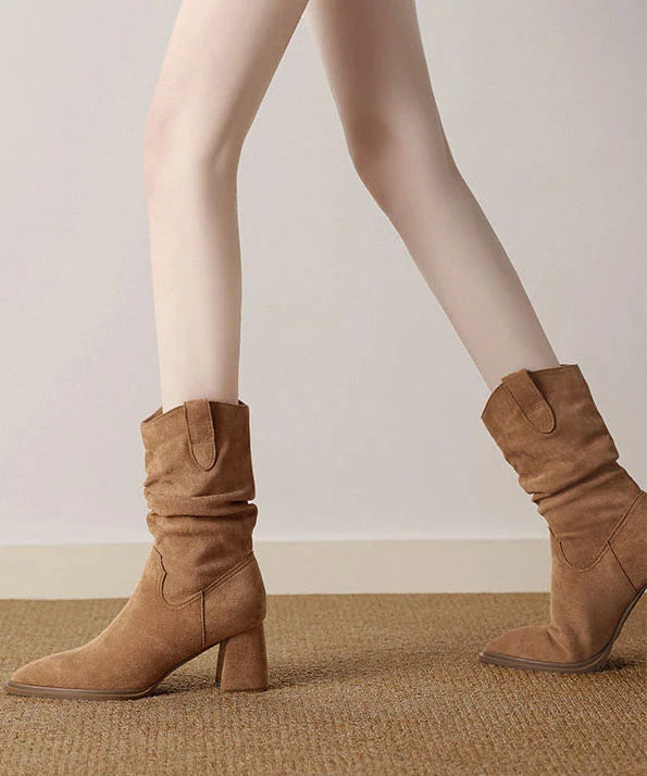 Women's Chunky Boots Pointed Toe Boho Style 1