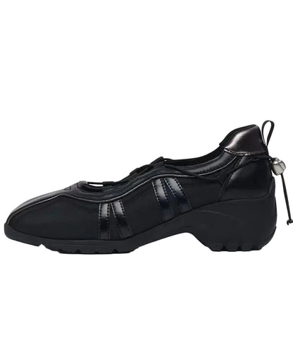 Women's Chunky Flat Shoes Retro Cross Strap 0