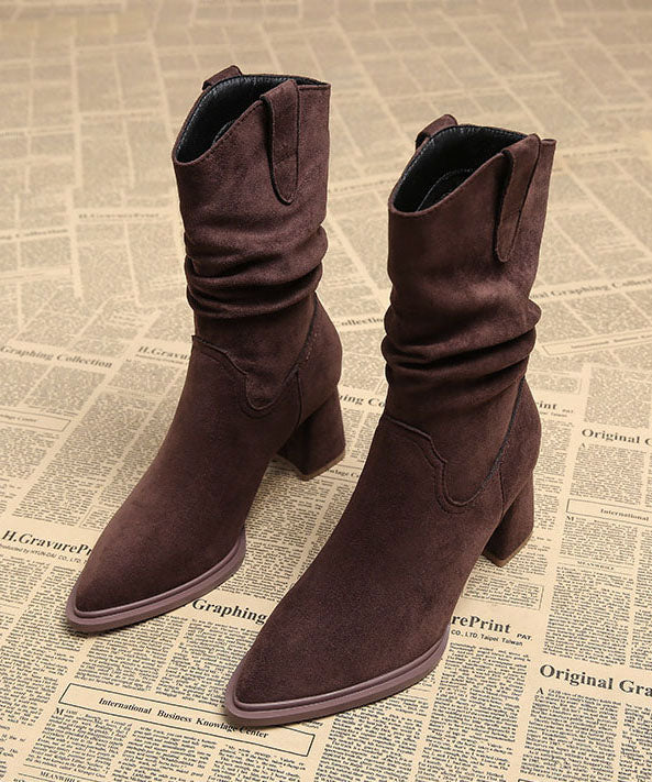 Women's Chunky Heel Boots Pointed Toe 1